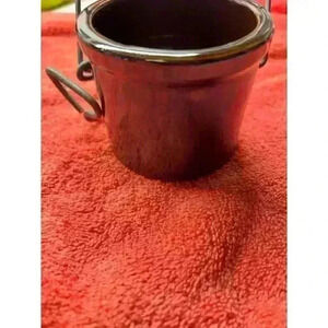 Vintage Brown Stoneware Jar With Swing Clamp Lid